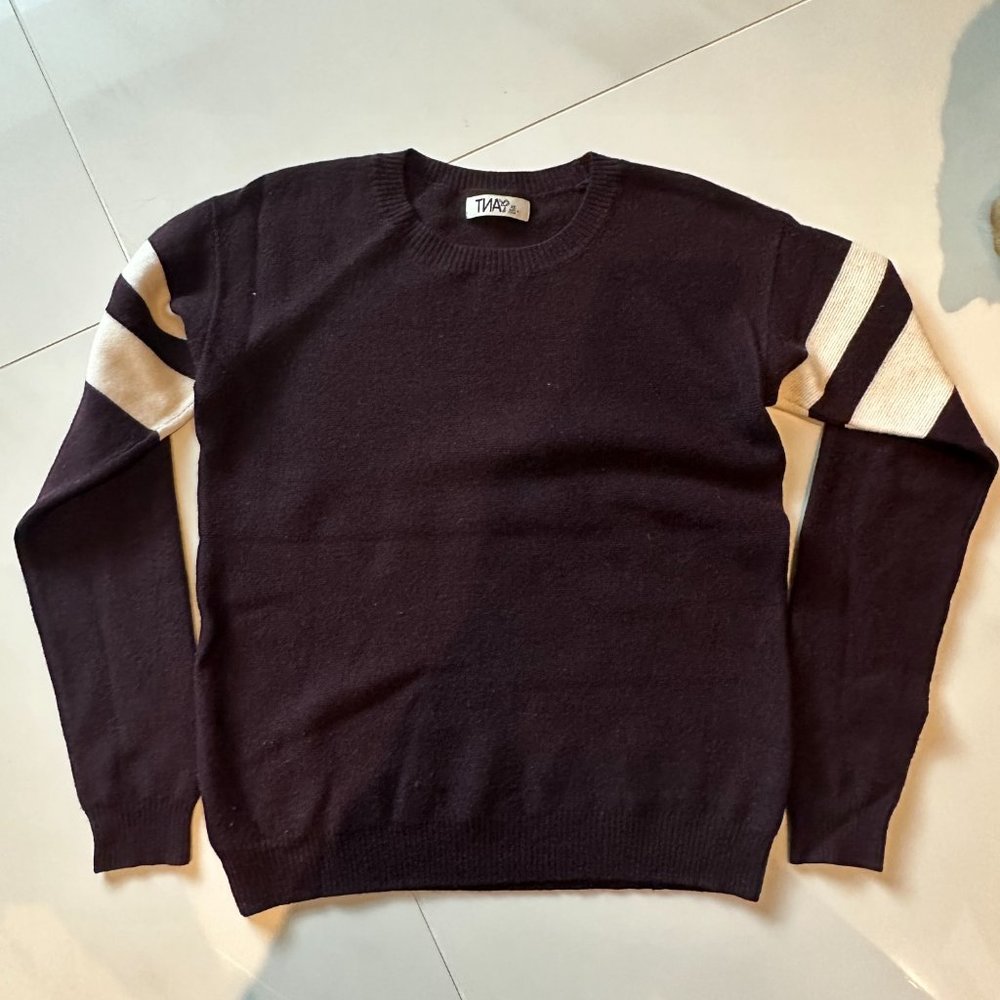 Aritzia TNA Maroon 100% Merino Wool Crewneck Sweater